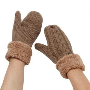 Dày lớp lót lông cừu mùa đông găng tay cho phụ nữ và thanh thiếu niên thời trang và ấm áp găng tay cho mùa đông hoạt động
