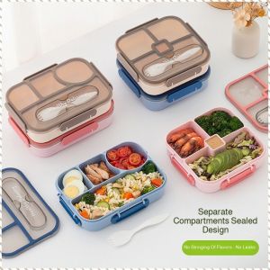 Food Box Durable Steamable Tableware Portable Movable Resistant to Falling Health Separate Compartments