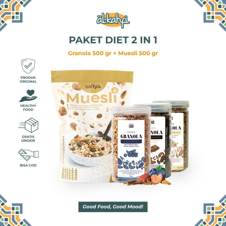 [DIET 2 In 1] Granola Timur Tengah + Muesli Safiya 500 gr Oatmeal