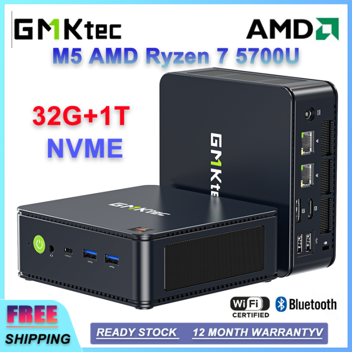 Gmktec M5 Mini Pc Amd Ryzen 7 5700u Windows 11 Pro Ddr4 32g 1t Nvme Ssd