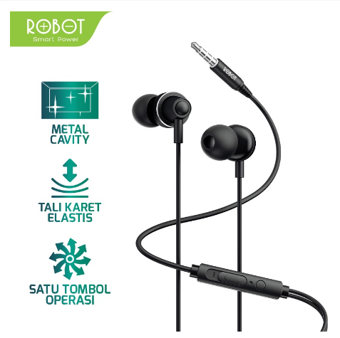 HEADSET ROBOT RE240S JACK WITH MICROPHONE IN-EAR DEEP SUPER