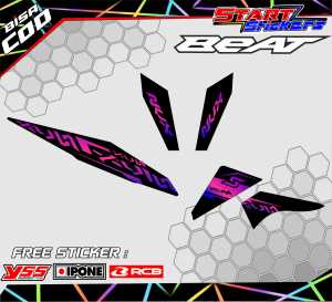 STRIPING VARIASI LIST MOTOR HONDA BEAT FI / STIKER VARIASI MOTOR BEAT FI