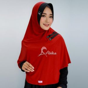 New Hijab Abika Bergo Alika Ready Stella Premium AB 117 Merah