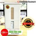 RAISU JOLLY RICE DISPENSER 25KG RICE BOX ,SEALED RICE STORAGE BOX ,GRAIN BARREL , LAGAYAN NG BIGASAN. 