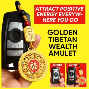 New Chinese small pendant yellow God of Fortune keychain necklace palette eight treasures