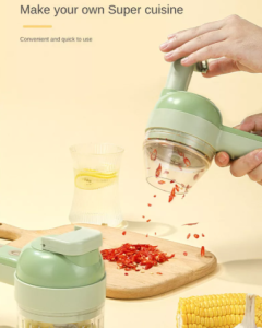 4 in 1 Handheld Electric Vegetable Cutter Shredder Ginger Masher cutting Processing Mixer Set