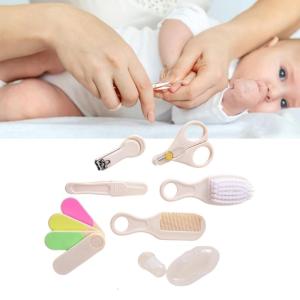 7 cái/gói trẻ sơ sinh Bộ đồ chải chuốt Tính năng Bàn chải tóc với lược bàn chải đánh răng và an toàn móng tay dụng cụ chăm sóc