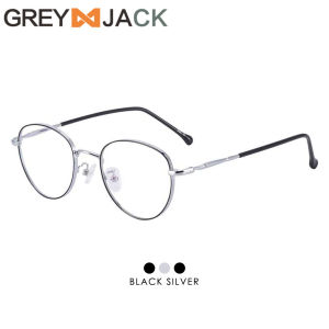 Grey Jack Kacamata Bahan Titanium Sangat Ringan dan Kokoh Model Oval Fashion Laki-laki dan Wanita Bisa Minus Antiradiasi Blueray Photocromic 22047
