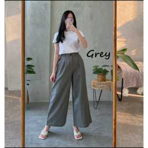 Kulot Linen Import Highwaist 2239 - Cullote Pants | Wide Leg Cullotes | Celana Kulot Wanita