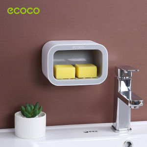 ECOCO ที่วางสบู่ติดผนัง 2 ชั้น กันน้ำ ที่ใส่สบู่ ไม่ต้องเจาะ รับน้ำหนักได้มาก วัสดุพรีเมียม
