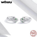 WOSTU Authentic 925 Sterling Silver Luxury Brand Snake Hoop Earrings for Women Wedding Engagement Statement Jewelry ZBSCE922. 