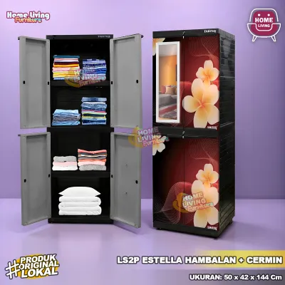 Lemari Pakaian Plastik Tabitha LS2P Estella Lemari Lemari 4 Susun Lemari Kaca Lemari Gantung