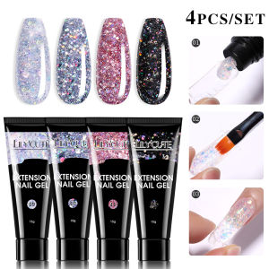 UR SUGAR 3 Cái/4 Cái 15Ml Acrylic Khô Nhanh Móng Gel Giả Bộ Dụng Cụ Làm Móng Nghệ Thuật Màu Hồng Trong Suốt Ngụy Trang Cứng Thạch Ngâm Tắt Xây Dựng Sơn Móng Tay UV