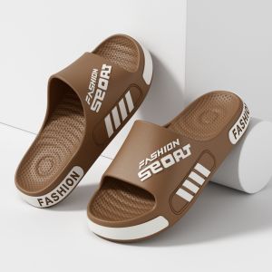 Men Sport Fashion Slides Thick Sole Non‑Slip EVA Slippers Lightweight Wear‑Resistant Casual Indoor Outdoor Beach Slipper