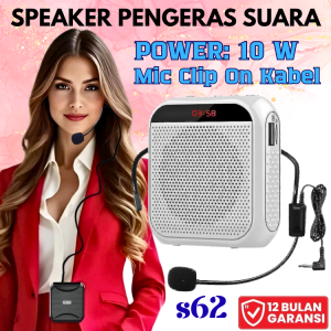 BERGARANSI TaffSTUDIO Speaker Pinggang Guru Tour Guide Microphone Bluetooth Amplifier Wireless S62