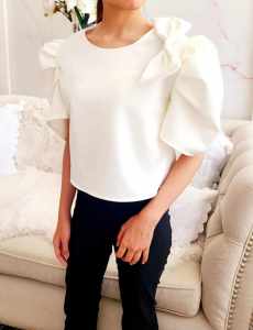 ANDIModern Filipianiana Graduation Wedding Anniversary Birthday Puff Sleeves with Ribbon Top Blouse - xs to large - classy and elegant - timeless top - casual or party top - classic top - super kapal ng tela - hindi kayo magsisi - our aim is to produce