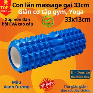 Con lăn foam roller massage gai 33cm dãn cơ tập gym yoga thể hình D Danido