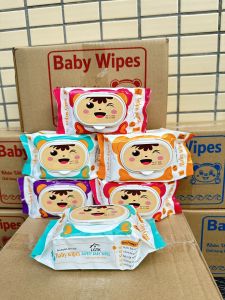 [Giá Xưởng] Combo 10 Gói Khăn Giấy Ướt Baby Wipes 650gr - Không Mùi Vải Bi Dày An toàn cho bé (KLT:350-400g)