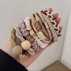 BECORATE 10 Pcs High Elastic Rubber Band Womens Hair Ties Korean Fashion Cute Ponytail Hair Ties for Autumn Winter Headwear 5 cm Diameter