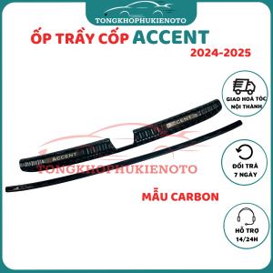 Ốp chống trầy cốp trong ngoài xe Accent 2018-2020 2021-2023 2024 -2025 Vân Carbon cao cấp chống trầy