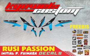 RUSI PASSION INITIAL D. FUJIWARA DECALS STICKER - FREEBIS INCLUDED
