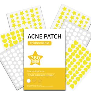360 Cái Chiếc Hydrocolloid Nhiều Màu Sắc Trái Tim Ngôi Sao Mụn Miếng Dán Nhẹ Không Kích Ứng Mụn Miếng Dán