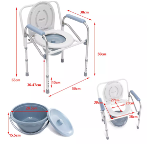 สุขภัณฑ์เคลื่อนที่ สุขาคนป่วย ส้วมคนแก่ รุ่น AA214 พร้อมส่ง เก้าอี้นั่งถ่าย ผู้สูงอายุ พับได้ ปรับความสูงได้ โครงอลูมิเนียม น้ำหนักเบาไม่เป็นสนิม เก้าอี้นั่งถ่าย อาบน้ำ อลูมิเนียม 2 IN 1 ขนาดพกพา ที่นั่งส้วมเคลื่อนที่สำหรับผู้สูงอายุสตรีมีครรภ์และผู้พิการ