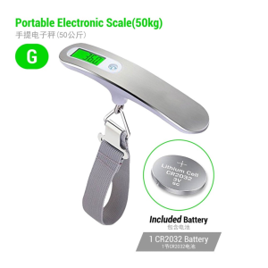 Ready Stock Max 40/50kg [Free Batteries] Multifunctional LED Smart Digital Electronic Weighing Scale Torch Light Mini Small Pocket Size Travel Accessories Bag Luggage Backpack Handheld Portable Lightweight Hanging Hook Accurate Cheap Modern Simple Black