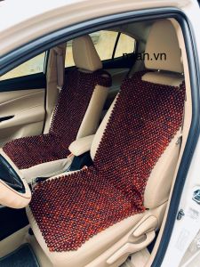 Khoác Lót Vai Ghế Xe Ô Tô  Hạt Gỗ Trắc Hạt 12cm - Mian Việt Nam  ( Hình thật )
