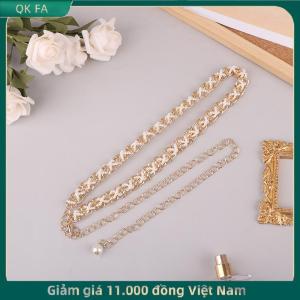 QK FA ✨ Phụ nữ thanh lịch vành đai Ngọc Trai Chuỗi Thắt lưng đàn hồi khóa chuỗi ngọc trai vành đai phụ kiện quần áo nữ