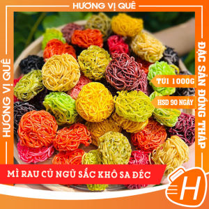 Mì Rau Củ Ngũ Sắc Khô Sa Đéc - Túi 1000g(27-29 Vắt) - Đặc Sản Đồng Tháp