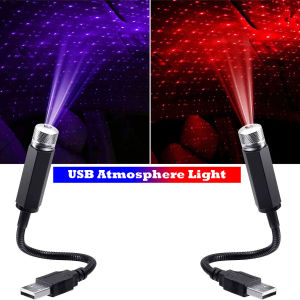 Đèn USB Bầu Trời Đầy Sao Đèn Tạo Không Khí Cho Xe Hơi Đèn Chiếu Trần Hình Ngôi Sao Trang Trí Laser USB Xe Hơi Ánh Sáng Xung Quanh Đỏ Màu Xanh