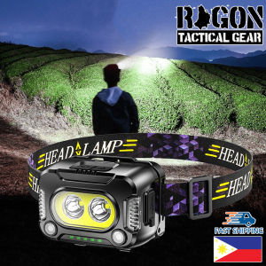 Super Bright USB-C Rechargeable Flood Light Headlamp Hand Sensor Head Lamp For Camping Hiking Running Model YY09