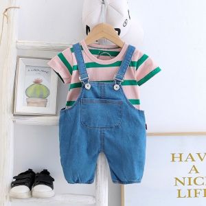 Summer Clothes Sets for Boys sets 2Pcs Casual Straps T-shirt Top+shorts sets