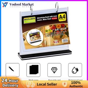 【Vodool】 2pcs PVC Tabletop Holder A4 Sign Holder Acrylic Desktop Double Display Holder for Picture Card Store Office Menu Retail Show