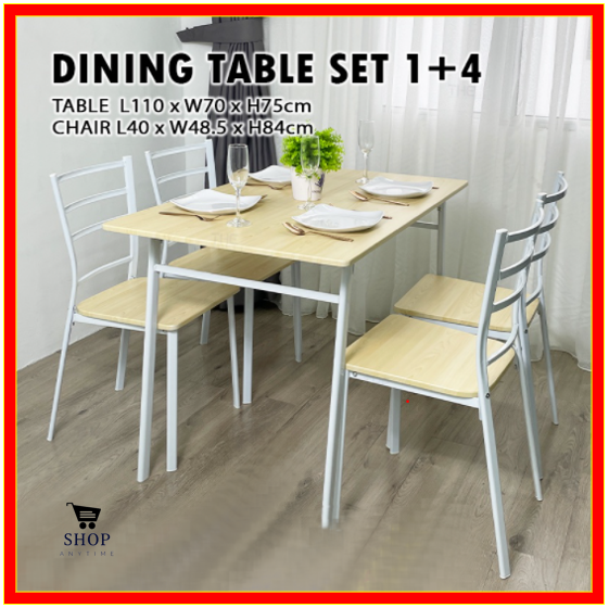 Modern Dining Table Set with 4 Chair | Meja Makan 4 Kerusi Set | 4