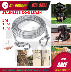 Dog Leash pet leash steel dog leash durable anti-bite dog chain rust-proof durable steel wire training