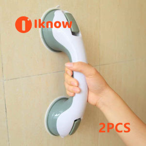 I know 2pcs Bathroom Shower Support Grab Bar Grip Suction Cup Tub Bath Safety Handle - intl
