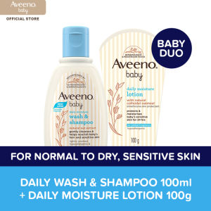 Aveeno Baby Daily Wash & Shampoo 100ml + Daily Moisture Lotion 100g