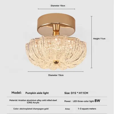 【Tri-colors】Hallway corridor light entrance hall foyer simple modern pumpkin lamp