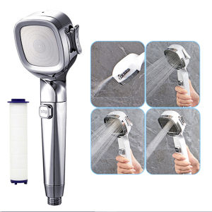 Nhà Cuộc Sống Đầu vòi sen tiết kiệm nước phun 4 chế độ có thể điều chỉnh áp lực cao tắm một-key dừng nước massage sinh thái tắm phụ kiện phòng tắm