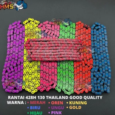 RANTAI 428 H 428H 130L THAILAND BISA BUAT GEAR SSS 428 TEBAL WARNA BIRU KUNING HIJAU PINK UNGU MERAH KUNING OREN GOLD EMAS THAILAND SIAP KIRIM