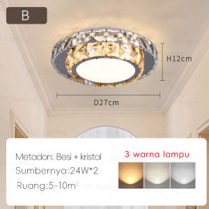 Lampu Ruang Makan Kristal Lampu Gantung Ruang Tamu LED Lampu Hias Kamar Tidur Lampu Langit-langit Rumah