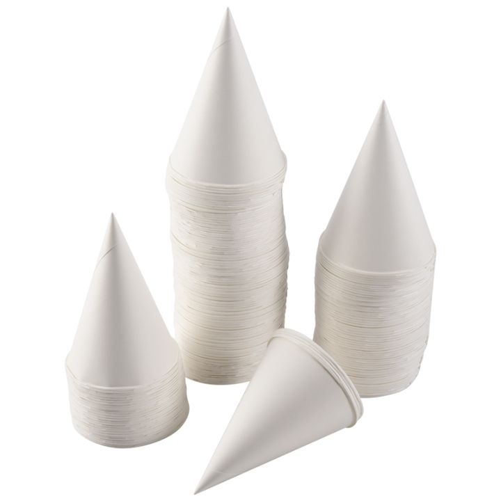 White Paper Cone Cups, Snow Cone Cups,Coated Leakproof Cone Paper Cups ...