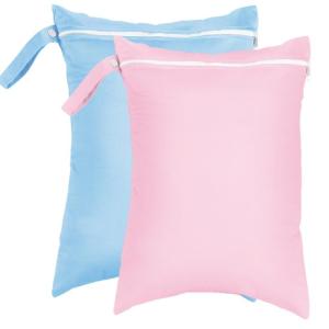 2 Pcs Wet Dry Bag Reusable Laundry Bag Yoga Gym Bag Waterproof Nappy Bag Diaper Bag for Travel and Gym Use