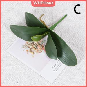 WHPHous Orchid Leaves Artificial Phalaenopsis Stems Leaf Faux Cymbidium Flower Foliage Green Real Touch Latex Bulk Home Decor