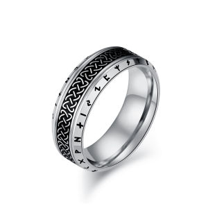 Stainless Steel Celtic Knot Ring Mens Antique Silver Gold Plated Black Rings Vintage Jewelry.AutoMaxion