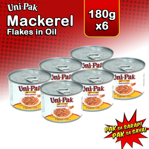 Uni-Pak Mackerel Flakes in Oil 180g Set of 6