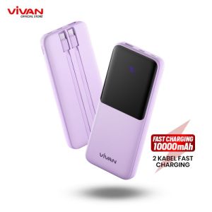 VIVAN Powerbank 10000 mAh VPB-E10 4 Output Fast Charging 22.5W PD QC Bonus Kabel Data Type--C - Garansi 1 tahun
