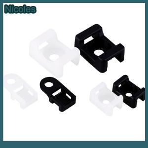 [Nicoles] 100PCS Plastic Wire Cable Zip Tie Screw Fixing Mount Base Holder